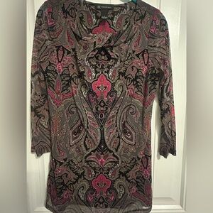 INC Vintage Paisley Print with crisscross keyhole detail - intriguing